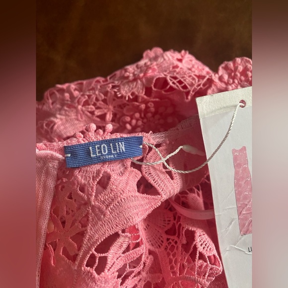 Leo Lin Eva Pink Floral Appliqued Lace Sleeveless Maxi Gown AU8/US4 NWT - Picture 12 of 13